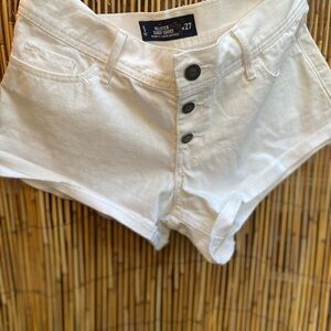Hollister White  Button Shorts
